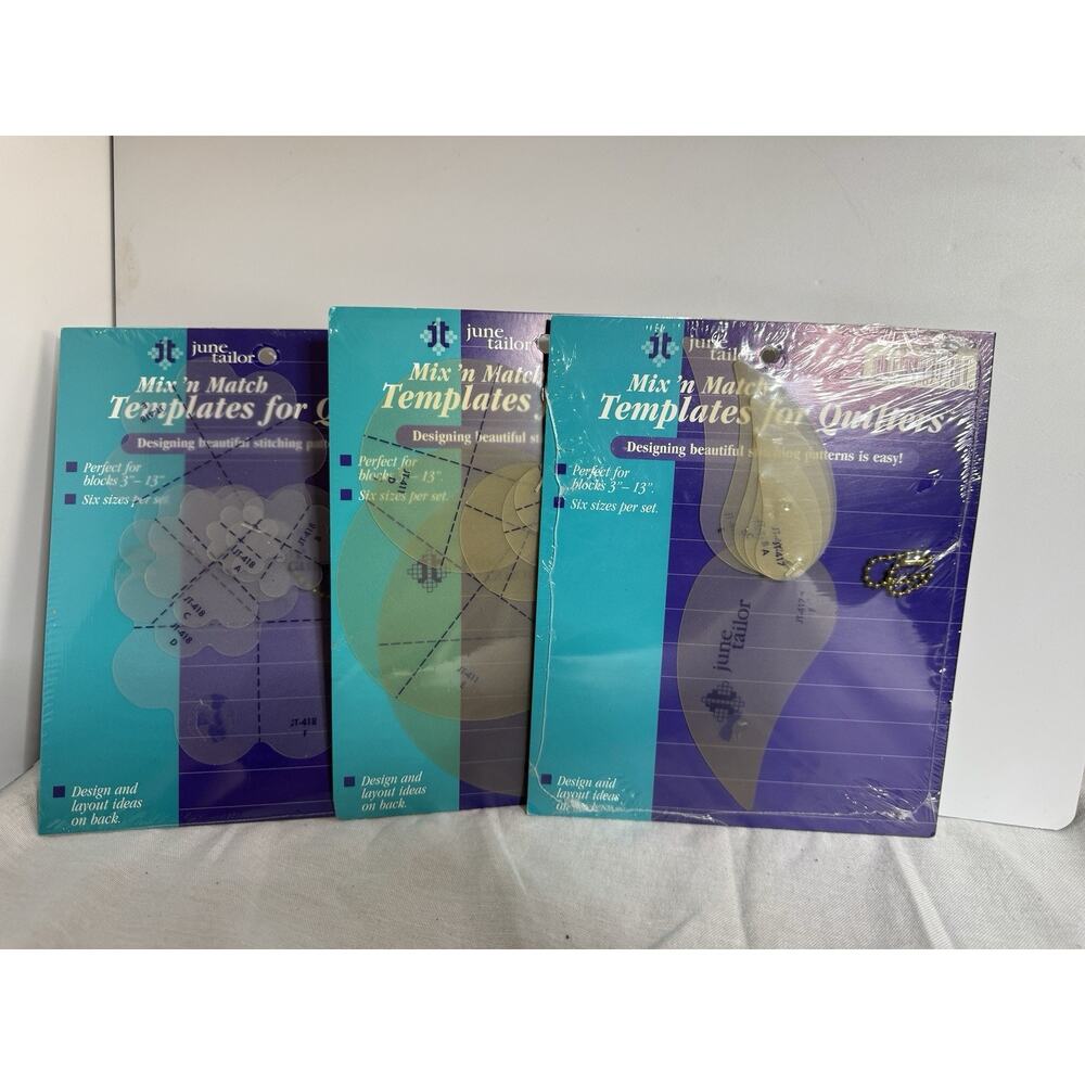 June Tailor Mix N Match Templates for Quilters Quilting Lot of 3 Quilting Tool